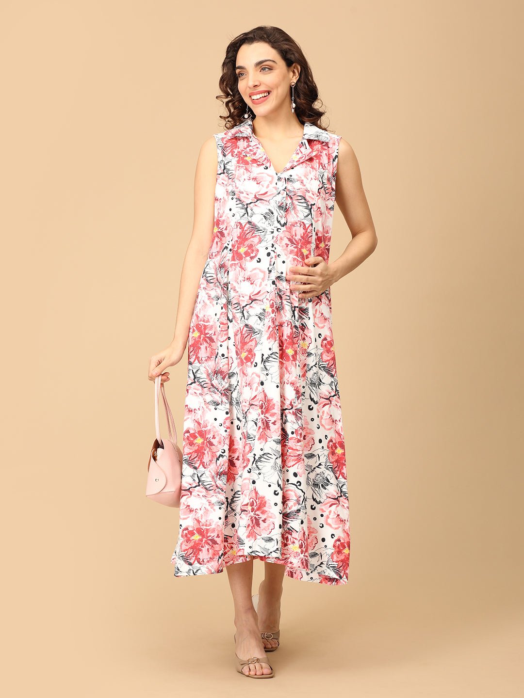 Blush Crush Maternity and Nursing Dress - DRS - SD - BLSCR - M