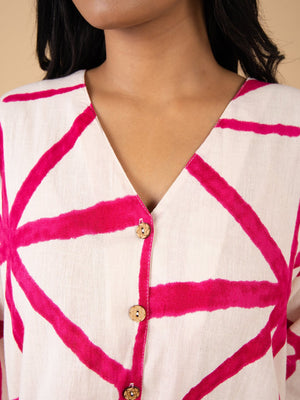 Blush Grid Womens's Kurta Set - S Womens Ethnic Set