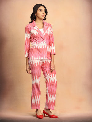 Blush Ikat Women's Co Ord Suit Set - XS Women's Co ord Set