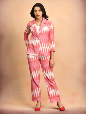 Blush Ikat Women's Co Ord Suit Set - XS Women's Co ord Set