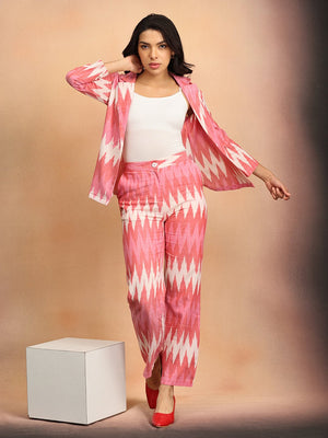 Blush Ikat Women's Co Ord Suit Set - XS Women's Co ord Set