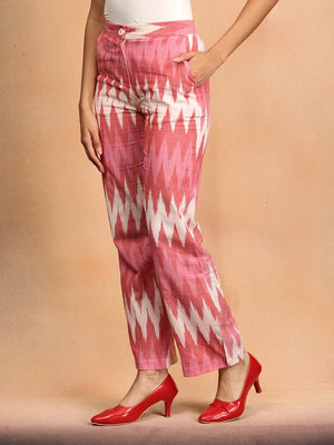 XS Blush Ikat Women's Handloom Blazer and Pant Set - Women's Co - ord Set