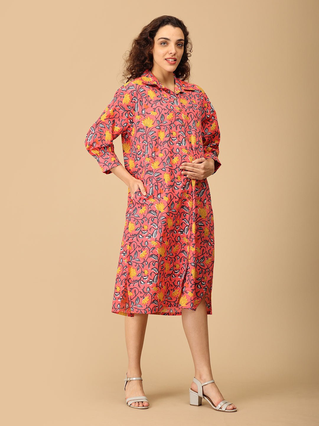 Blush Me Bloom Maternity and Nursing Shirt Dress - DRS - SK - BLMB - S