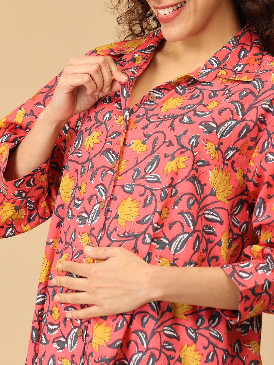 Blush Me Bloom Maternity and Nursing Shirt Dress - DRS - SK - BLMB - S