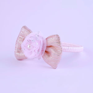 Blush Pink Sequined Bow Hairband for Girls - Choko Kids' Accessory - CHK531B
