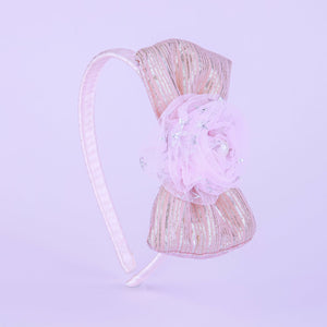 Blush Pink Sequined Bow Hairband for Girls - Choko Kids' Accessory - CHK531B