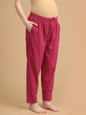 Blushin' Loungin Maternity Lounge Pants - Magenta Maternity Bottoms