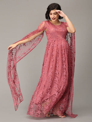 Blushing Mauve Maternity Photoshoot Gown - DRS-SD-BLSM-M