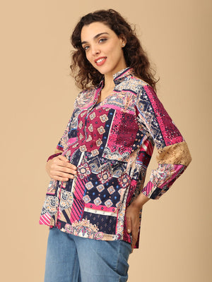 Bold Spectrum Maternity and Nursing Shirt - MAT - SD - BLDSP - S