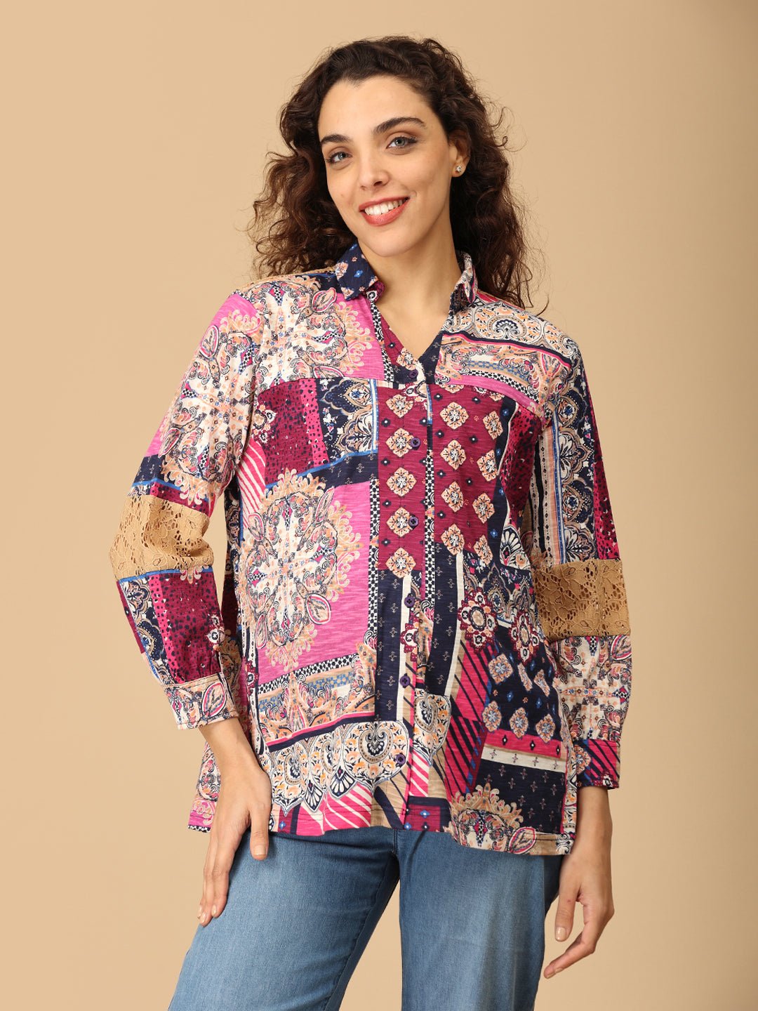 Bold Spectrum Maternity and Nursing Shirt - MAT - SD - BLDSP - S