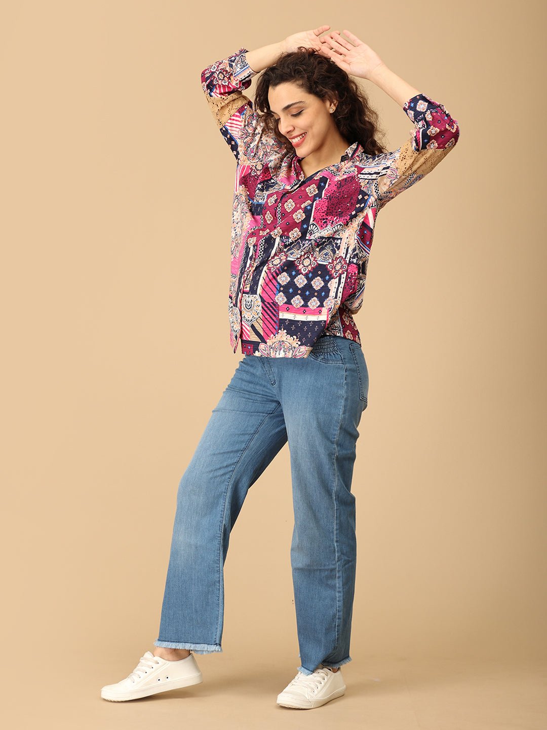 Bold Spectrum Maternity and Nursing Shirt - MAT - SD - BLDSP - S
