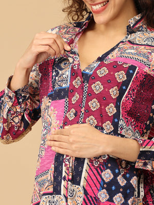 Bold Spectrum Maternity and Nursing Shirt - MAT - SD - BLDSP - S