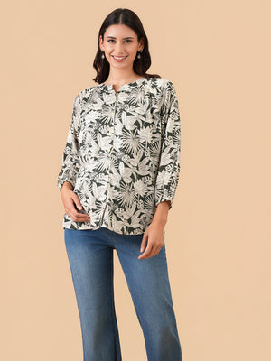 Botanical Escape Maternity and Nursing Top - S Maternity and Nursing Tops