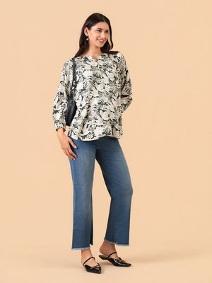 Botanical Escape Maternity and Nursing Top - S Maternity and Nursing Tops