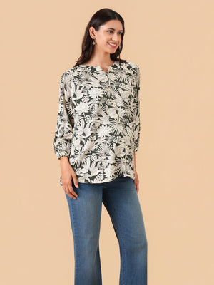 Botanical Escape Maternity and Nursing Top - S Maternity and Nursing Tops