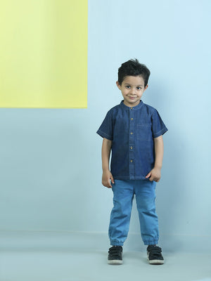 Boys Chambray Shirt Dark