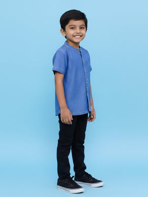 Boys Chambray Shirt Light - 1 - 2 Years Boys Casual Shirt