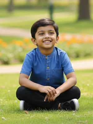 Boys Chambray Shirt Light - 1 - 2 Years Boys Casual Shirt