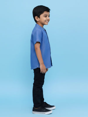 Boys Chambray Shirt Light - 1 - 2 Years Boys Casual Shirt
