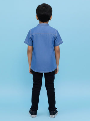 Boys Chambray Shirt Light - 1 - 2 Years Boys Casual Shirt