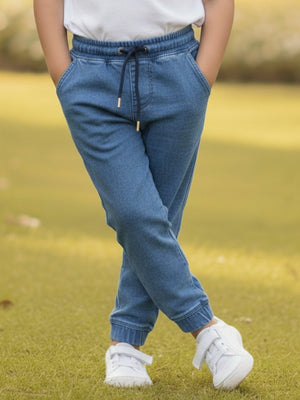 Boys Denim Jogger - 1 - 2 Years Kids Casual Bottom