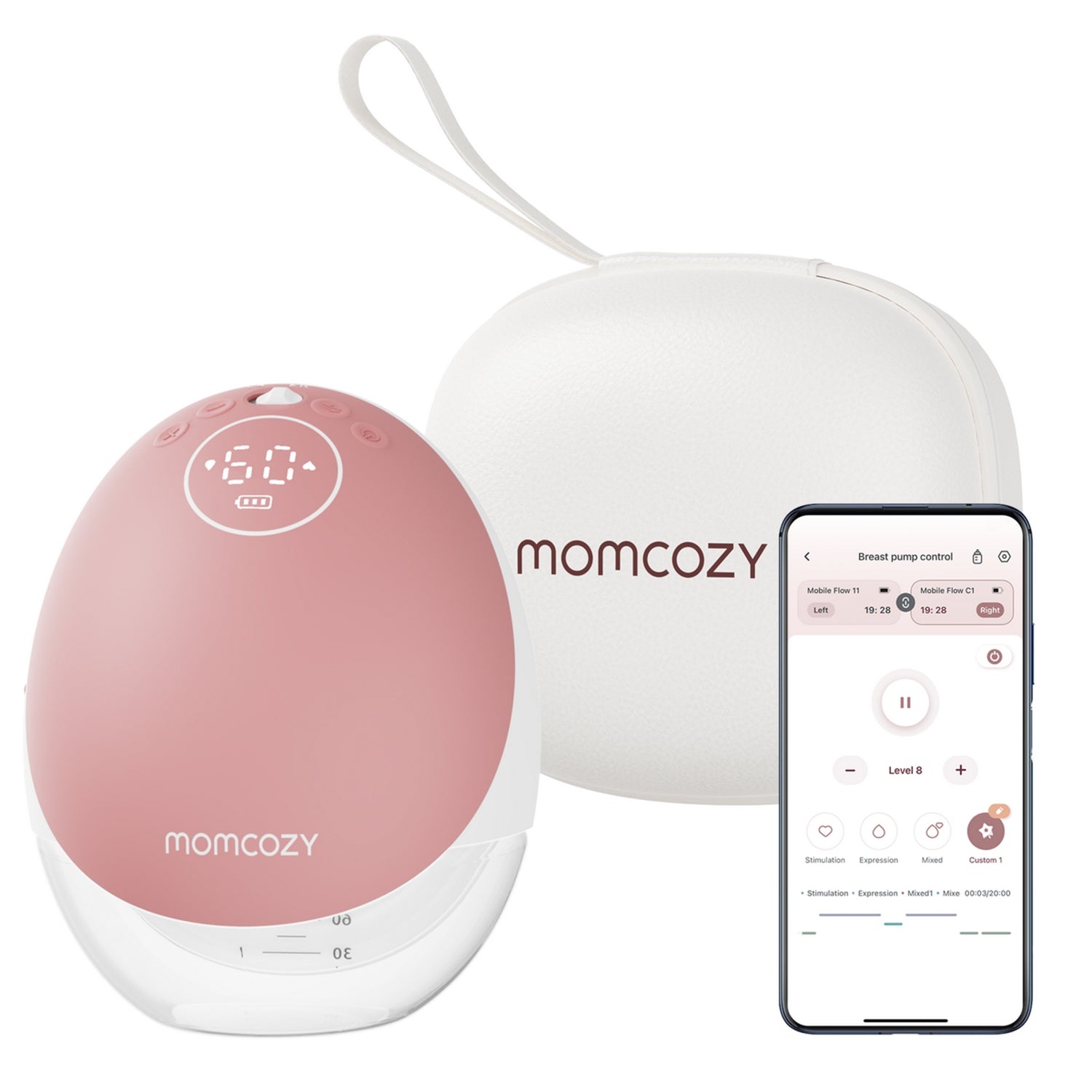 Momcozy M9 Single Breast Pump Cozy Red