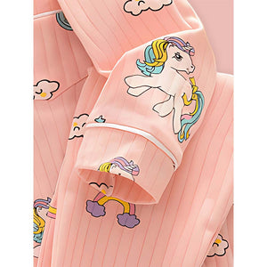 Bright Pink Unicorn & Rainbow print soft cotton Kids nightsuit - 2 - 3 Years Nightsuits