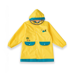 Bright Yellow Dino Raincoat for Adults & Teens - 9 - 11 Years Monsoon Wear