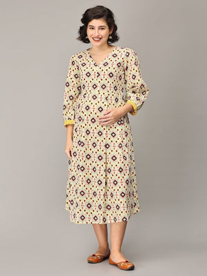 Brightest Moment Maternity and Nursing Kurti Dress - DRS-SK-MLOV-S