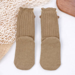 Brown 3D Baby Reindeer Christmas Themed Ankle Length Socks For Kids - 2 - 4 Years Christmas
