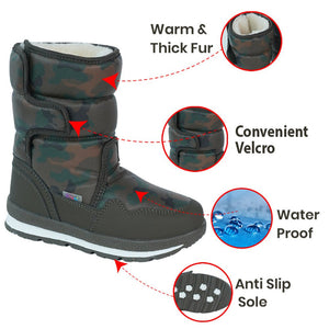 Brown Camoflouge Waterproof Winter Snow Boots for Kids for Minus degree temperature - 31 EUR Winter Wear