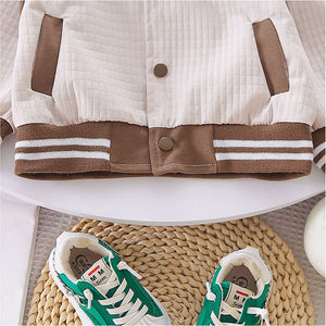 Brown Dino Broach Designed Jacket 3 Pcs Track Suit Set For Toddlers And Kids - 2 - 3 Years Kids Clothing