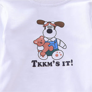 Brown Dog Broach 3 Pcs Track Suit Set For Toddlers And Kids - 2 - 3 Years Kids Clothing