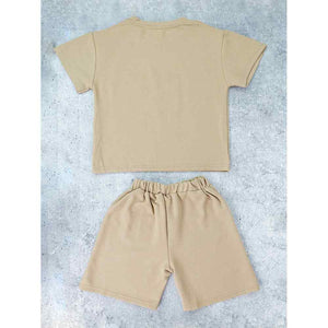 Brown Doggy Paw 2pcs Shorts set for Toddlers and Kids. - 2 - 3 Years Kids Clothing