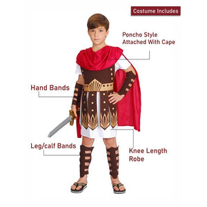 Brown Gladiator, Kids Halloween Costume Fancy Dress Up - 7 - 9 Years Halloween