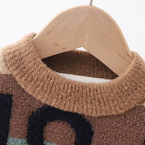 Brown No 1 Hero themed Knitted Warmer Cardigan Sweater for Kids - 3 - 4 Years Winter Wear