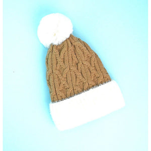Brown Santa Christmas themed Woolen Winter Cap Beanie for kids, 3 - 10 Years - 3 - 10 Years Winter Wear