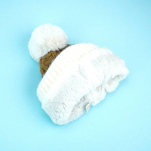 Brown Santa Christmas themed Woolen Winter Cap Beanie for kids, 3 - 10 Years - 3 - 10 Years Winter Wear