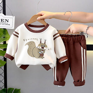 Brown Squirrel Tracksuit Set for Kids - 2 - 3 Years Kids Clothing