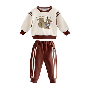 Brown Squirrel Tracksuit Set for Kids - 2 - 3 Years Kids Clothing