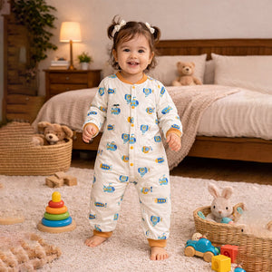 Brown Submarine Full Sleeves Jumpsuit Romper for Tiny Toddlers - 6 - 12 Months Kids Clothing
