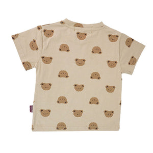 Brown Tee Cream Dungary Style 2Pcs Set For Toddlers And Kids - 1 - 2 Years Kids Clothing