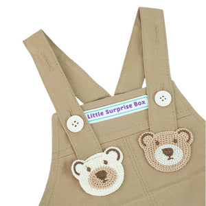 Brown Tee Cream Dungary Style 2Pcs Set For Toddlers And Kids - 1 - 2 Years Kids Clothing