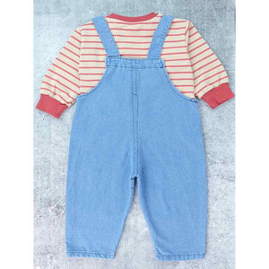 Brown tee , Long Teddy toy Dungary Style 2 pc clothing set for Toddlers and Kids - 1 - 2 Years Kids Clothing