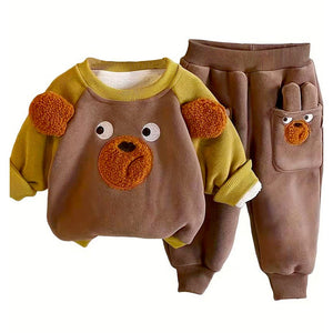 BrownBear 3DEars 2pcs Sherpa Winter Tracksuit Set for Kids - 1 - 2 Years Kids Clothing