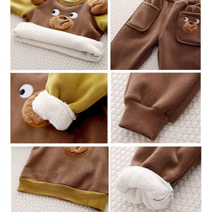 BrownBear 3DEars 2pcs Sherpa Winter Tracksuit Set for Kids - 1 - 2 Years Kids Clothing
