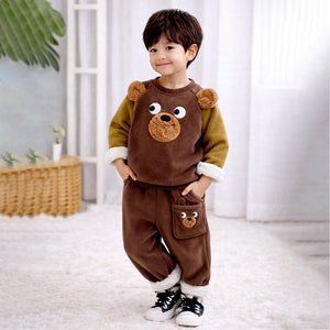 BrownBear 3DEars 2pcs Sherpa Winter Tracksuit Set for Kids - 1 - 2 Years Kids Clothing