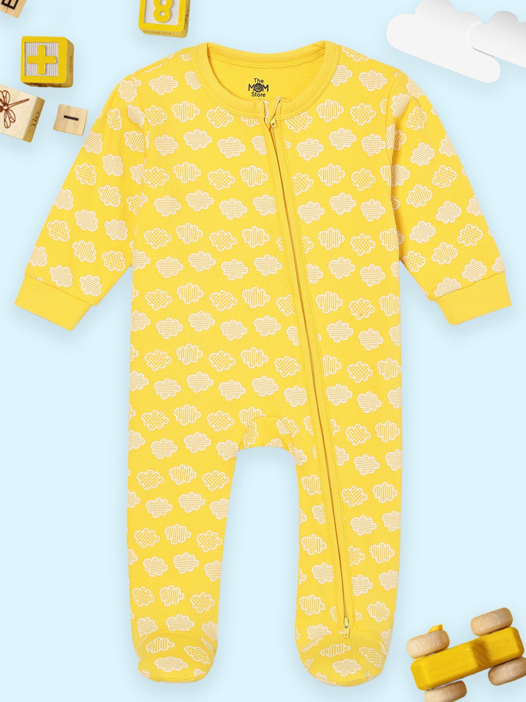 Buttercream Clouds Infant Zipper Romper - ROM - TC - BTRCL - PM