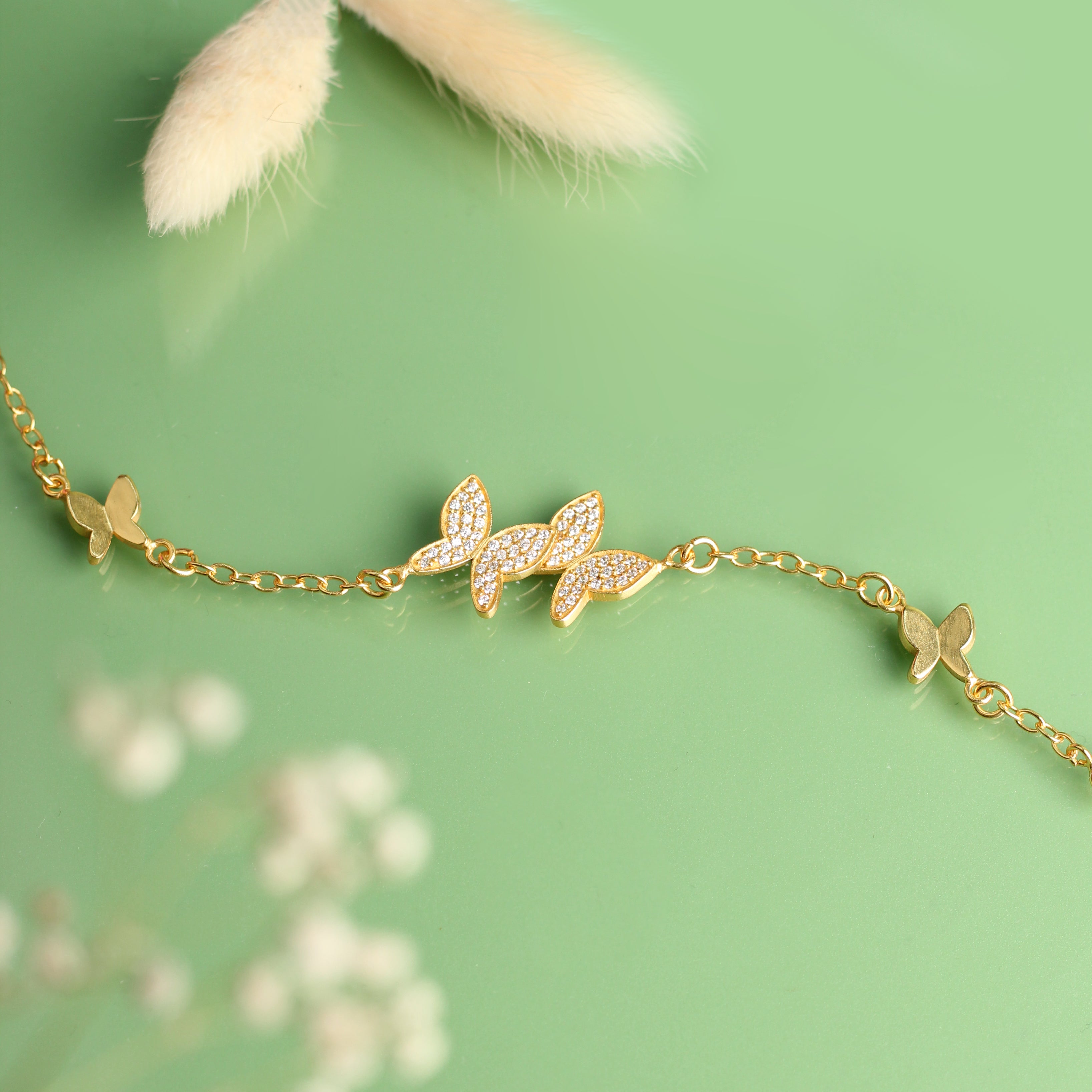 Elegante Kids Butterfly CZ Bracelet