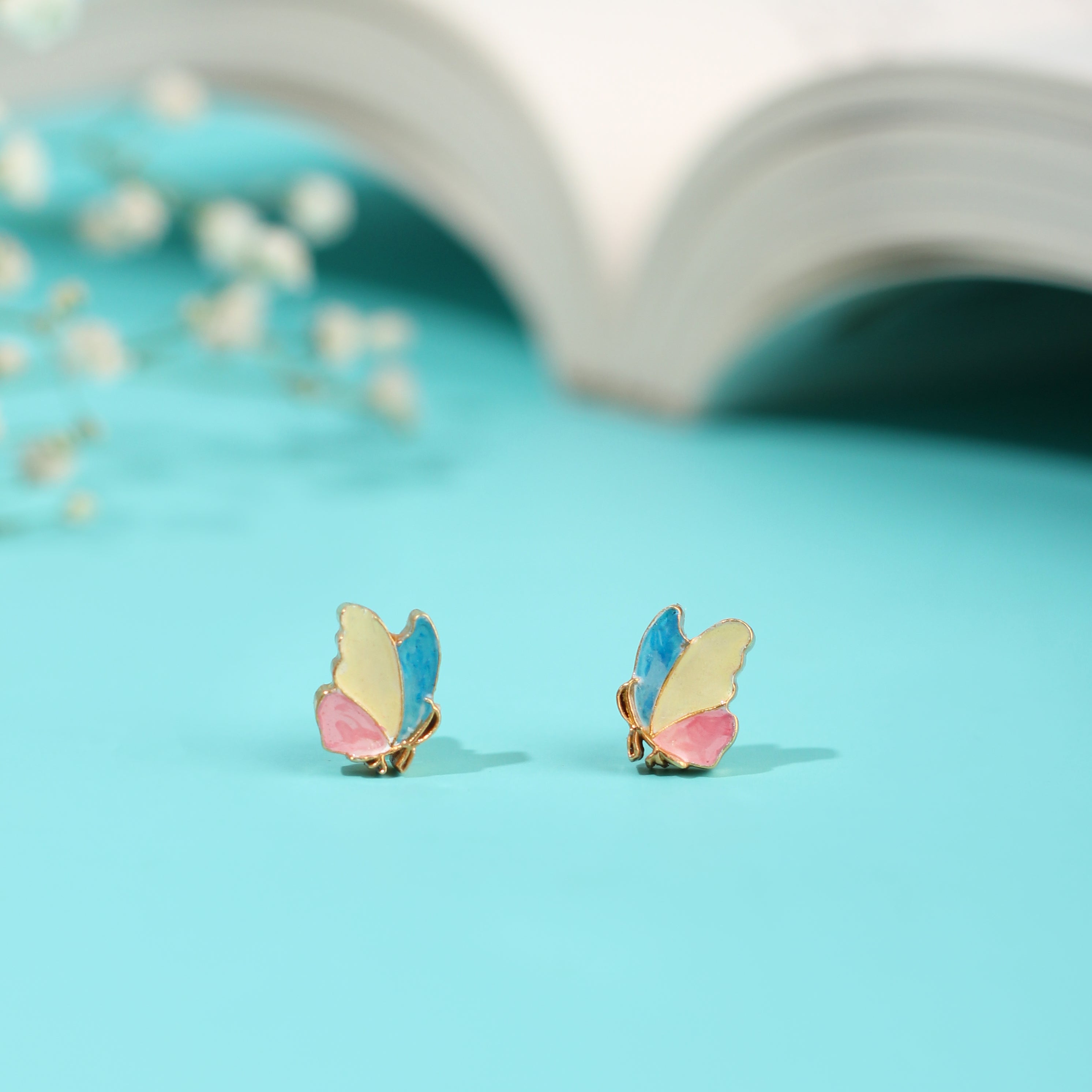 Elegante Kids Coloured Butterfly Earrings